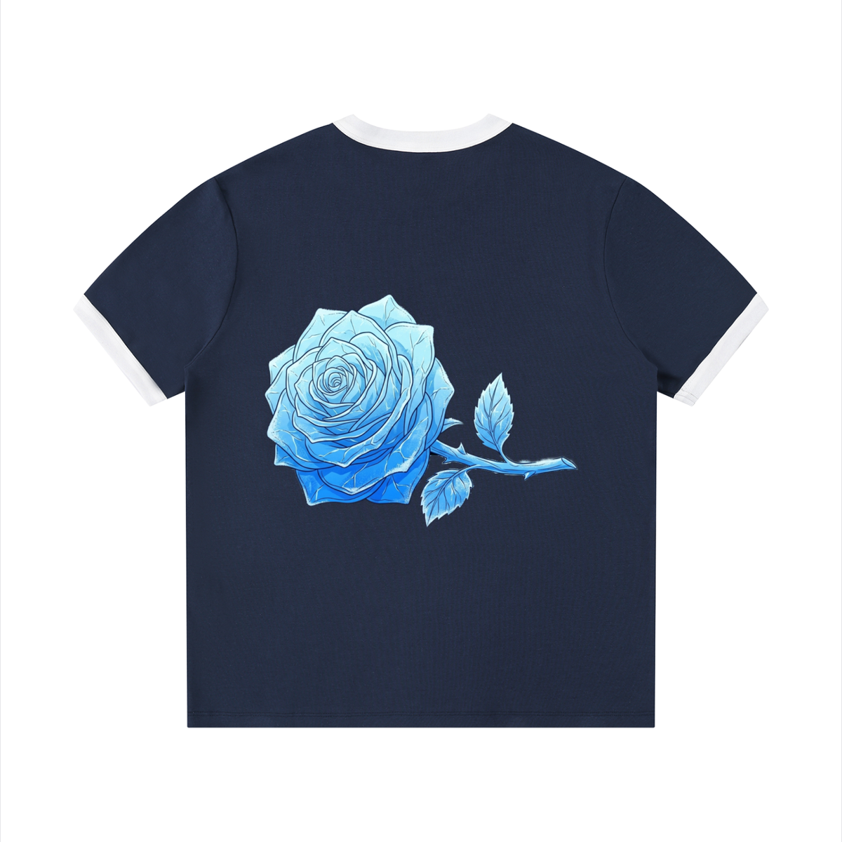 AISURU (Contrast Edge Ribbed Crewneck T-Shirt)