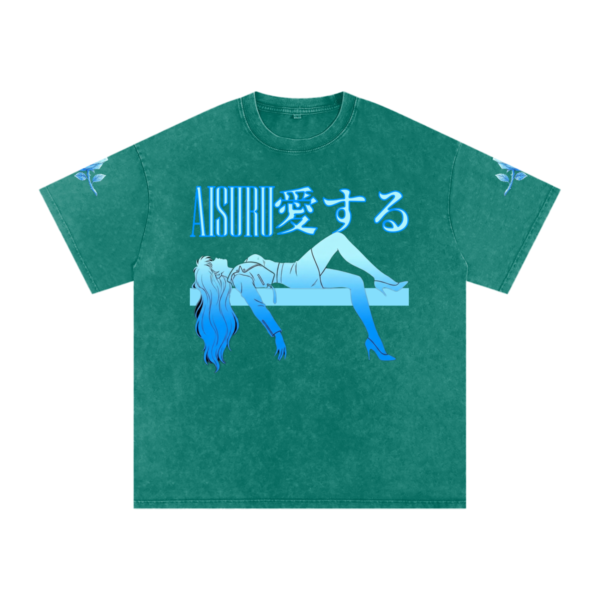 AISURU (Snow Washed Oversized Cotton T-Shirt)