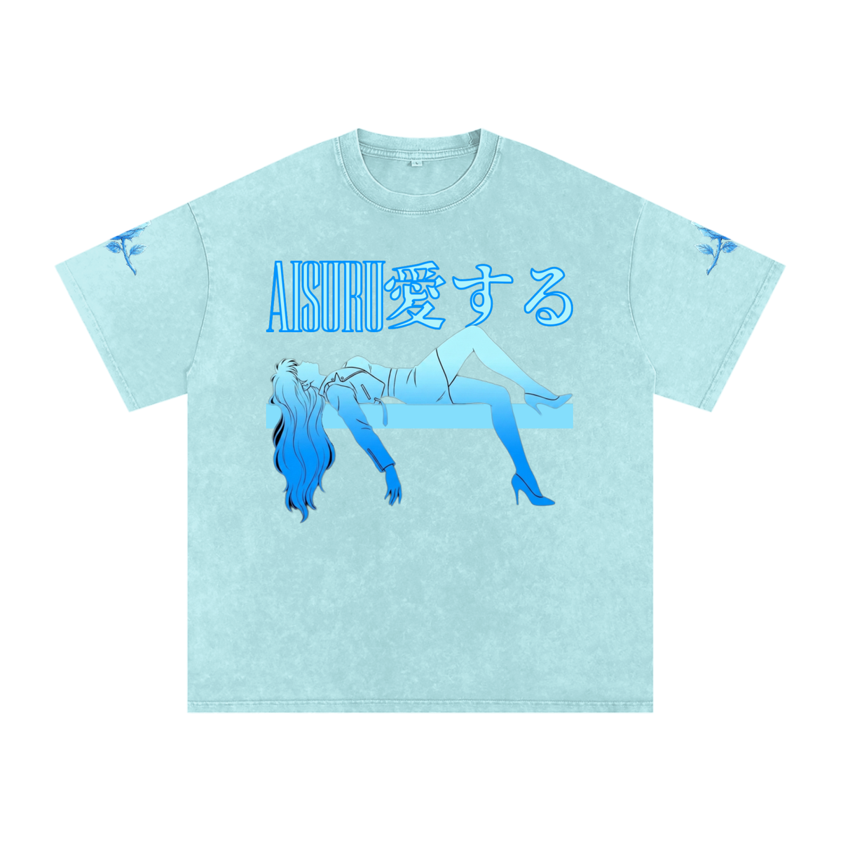 AISURU (Snow Washed Oversized Cotton T-Shirt)