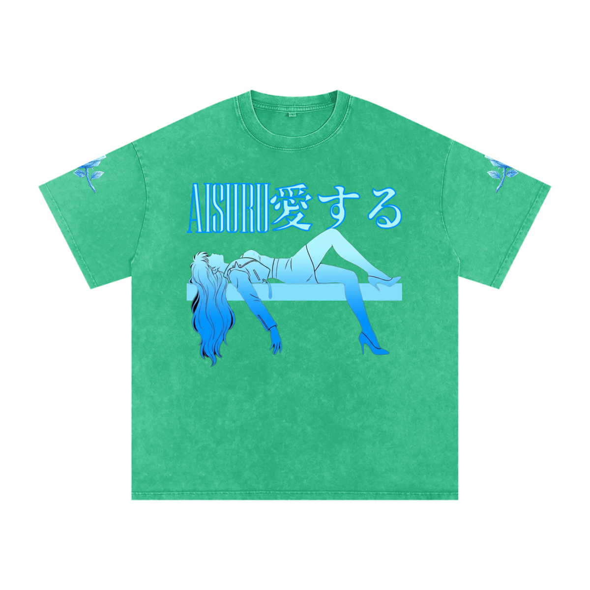 AISURU (Snow Washed Oversized Cotton T-Shirt)