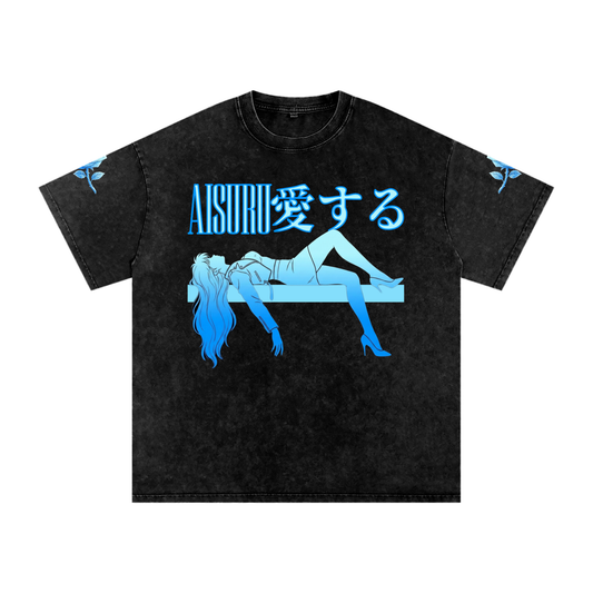 AISURU (Snow Washed Oversized Cotton T-Shirt)