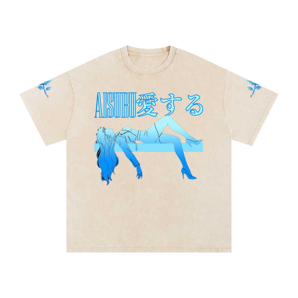AISURU (Snow Washed Oversized Cotton T-Shirt)