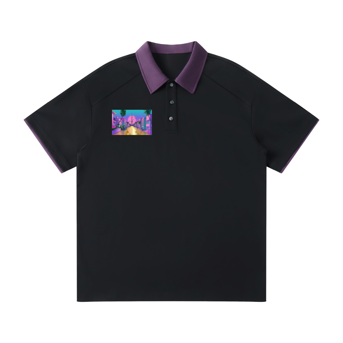 Floating Palace (Contrast Collar Raglan Polo Shirt)