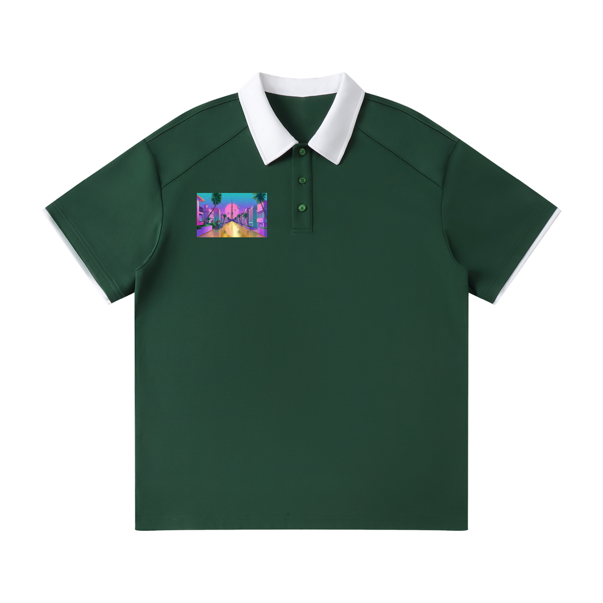 Floating Palace (Contrast Collar Raglan Polo Shirt)