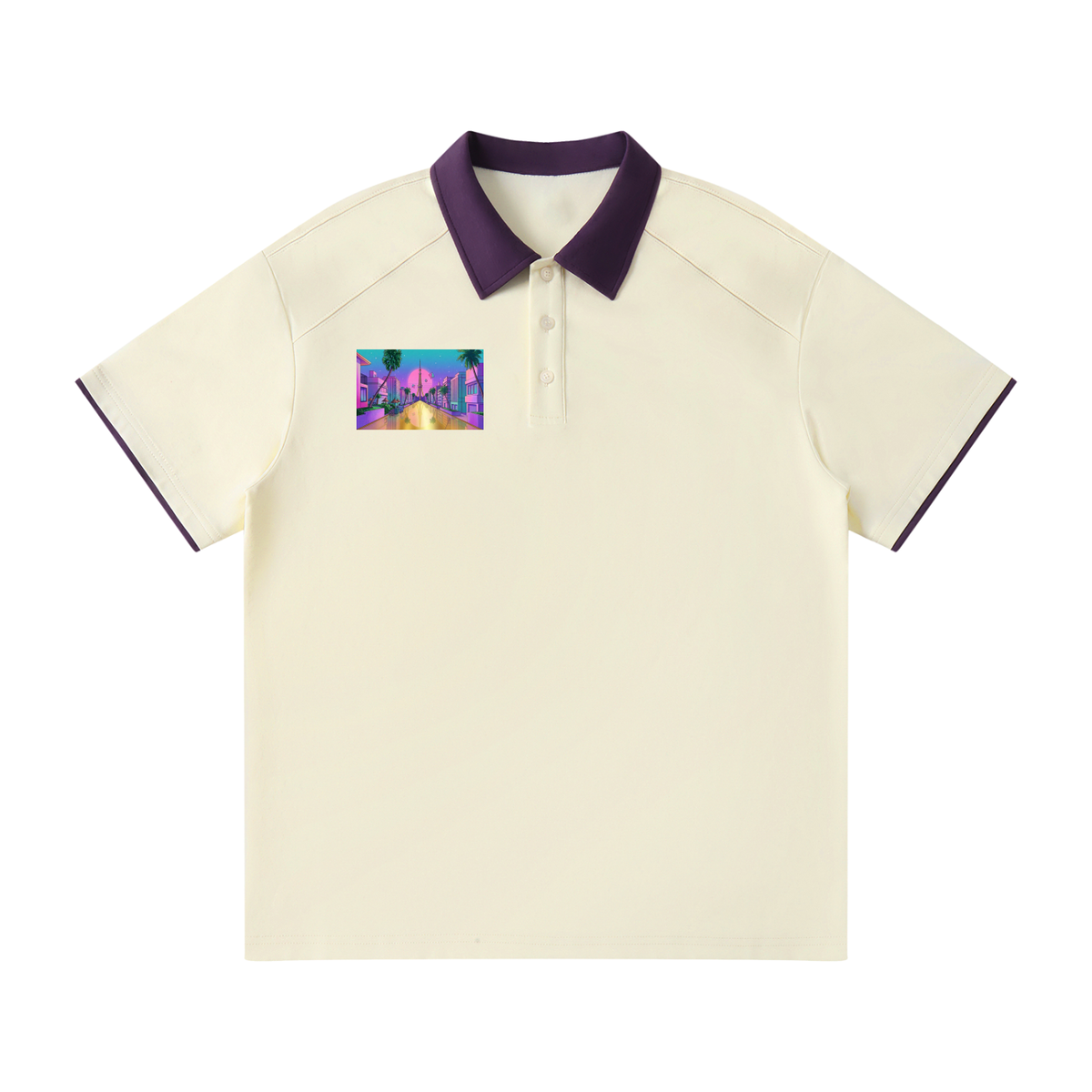 Floating Palace (Contrast Collar Raglan Polo Shirt)