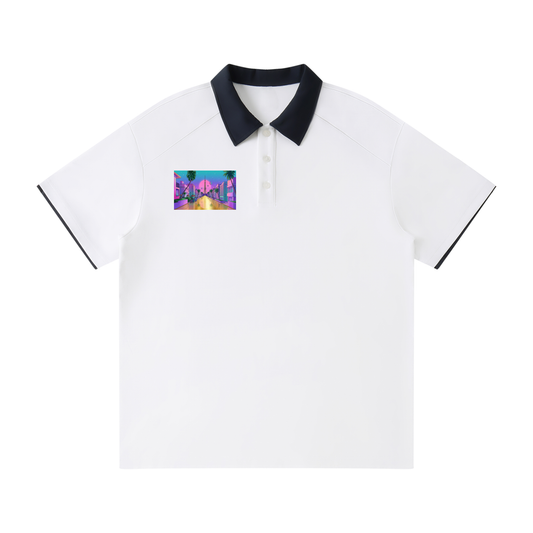 Floating Palace (Contrast Collar Raglan Polo Shirt)