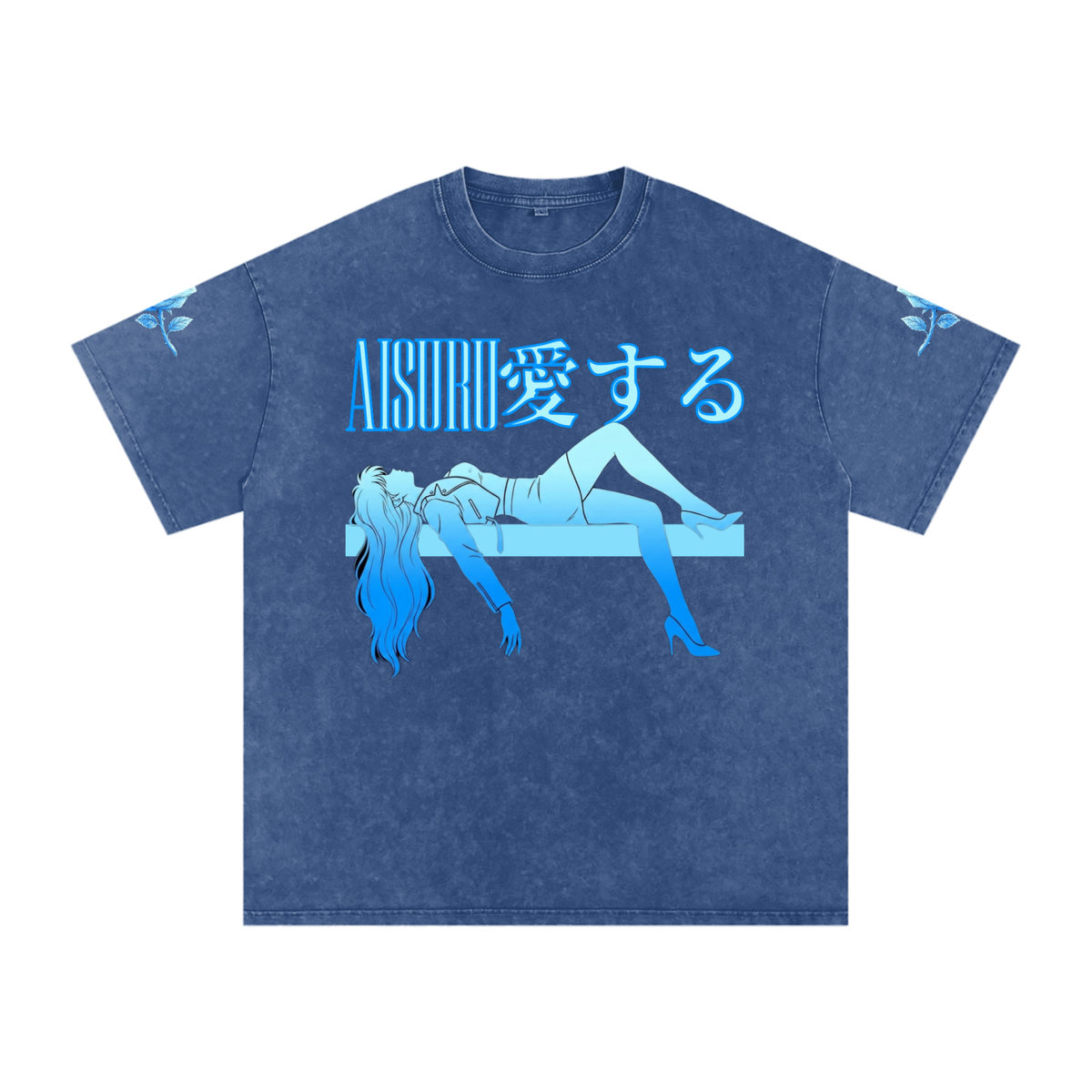 AISURU (Snow Washed Oversized Cotton T-Shirt)