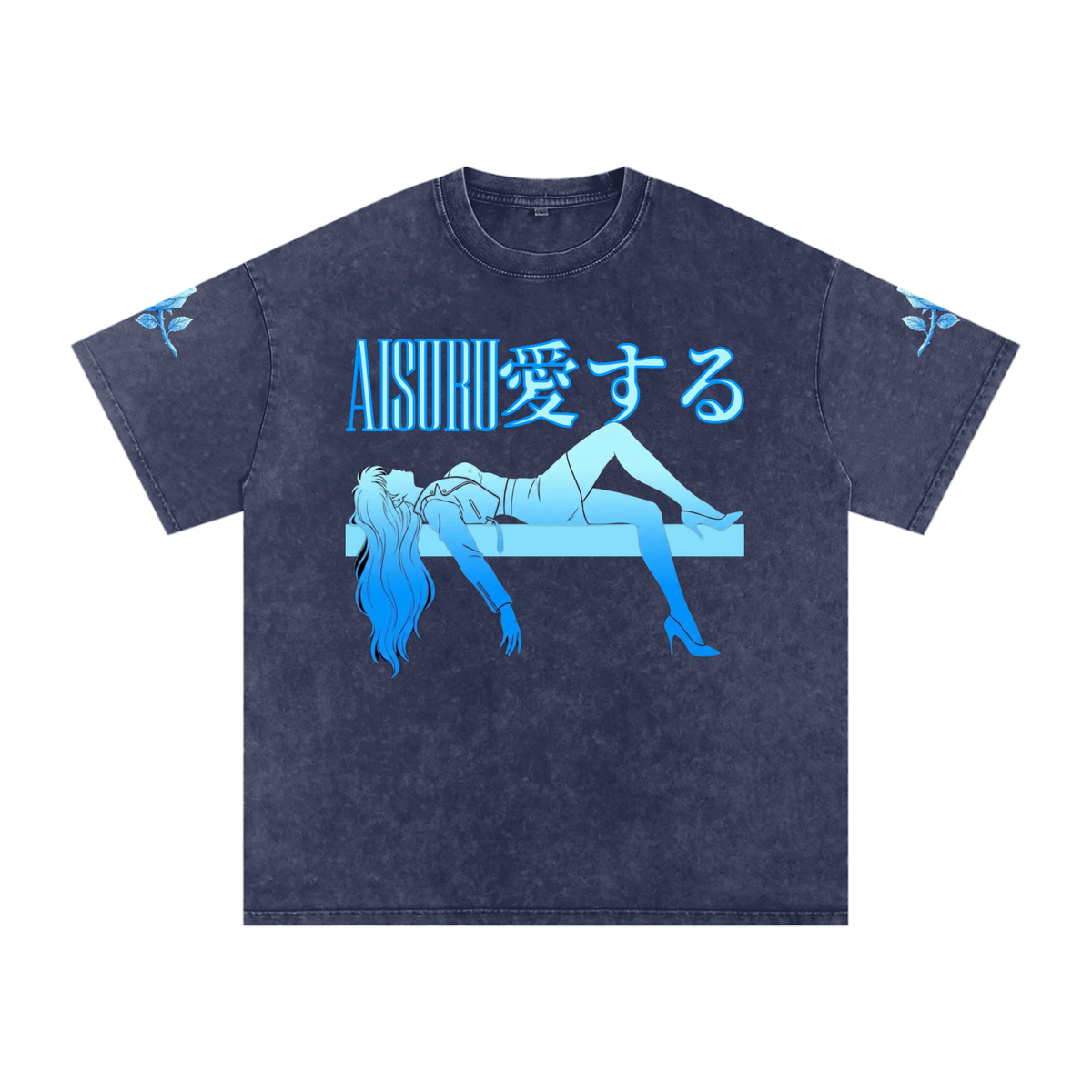 AISURU (Snow Washed Oversized Cotton T-Shirt)