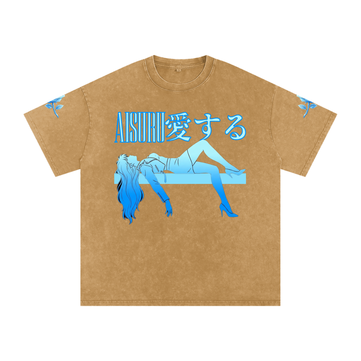 AISURU (Snow Washed Oversized Cotton T-Shirt)
