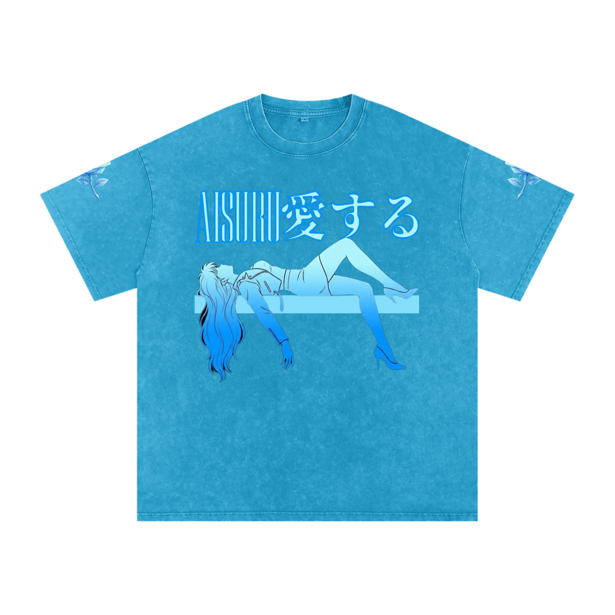 AISURU (Snow Washed Oversized Cotton T-Shirt)