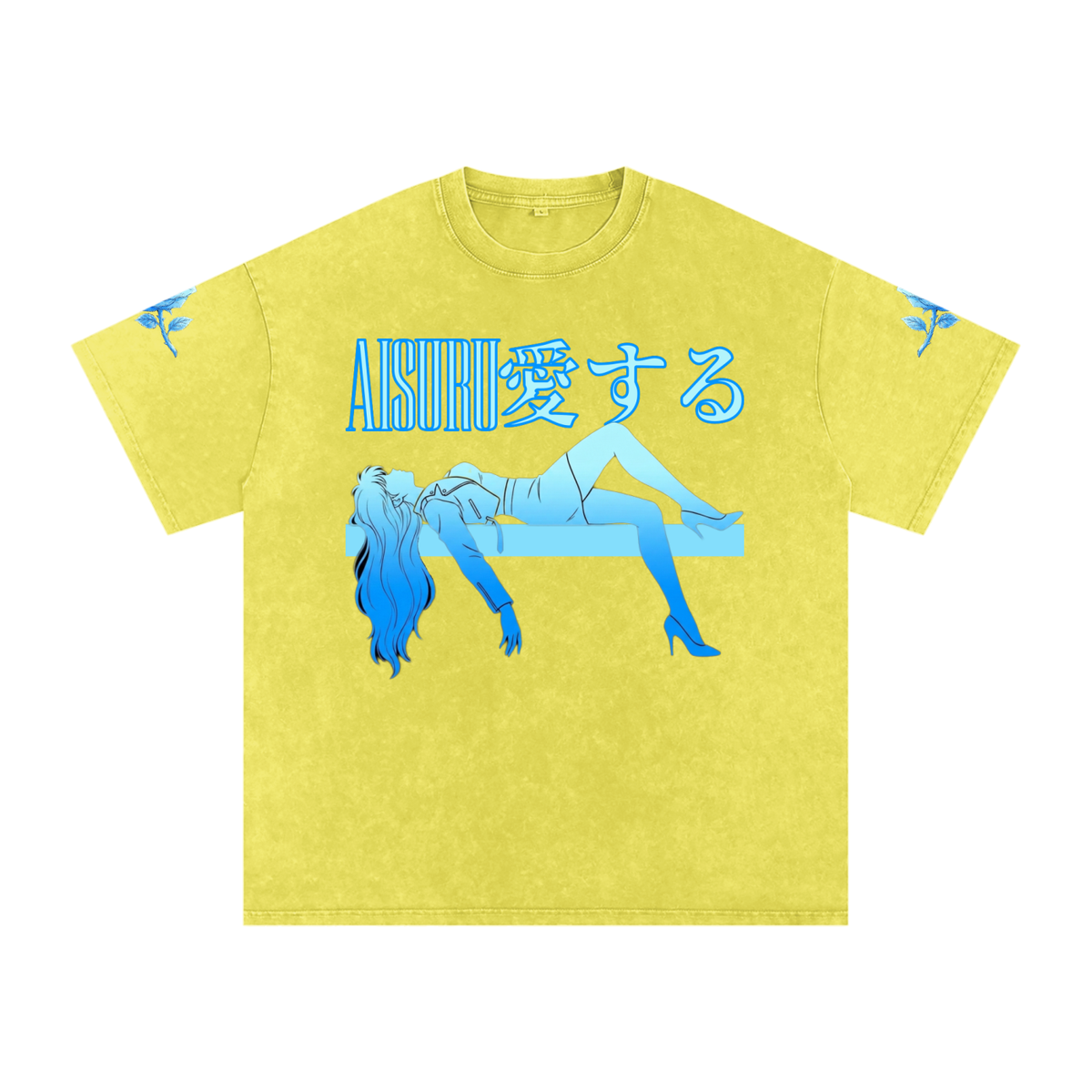AISURU (Snow Washed Oversized Cotton T-Shirt)